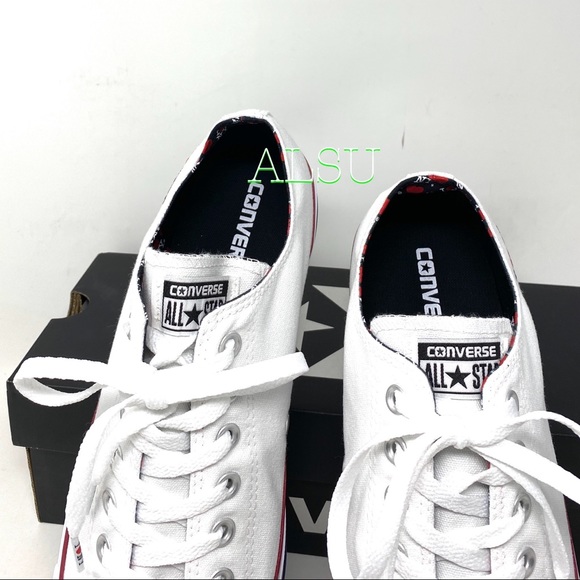 🎁 Santa’s Special 🎄 Converse Ctas I ❤️ NY Canvas Low Top White Red Men 161182F - Picture 5 of 9